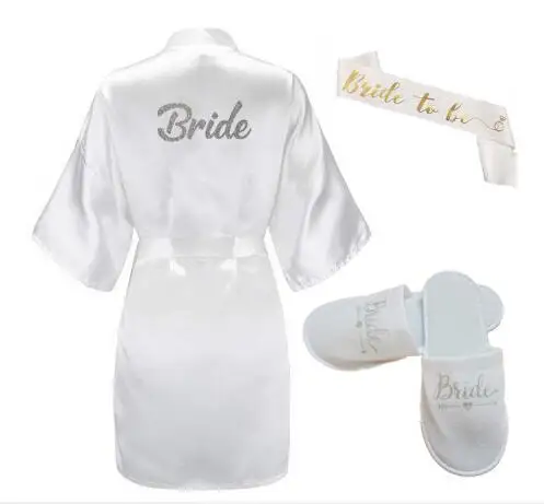 bride to be gown and slippers