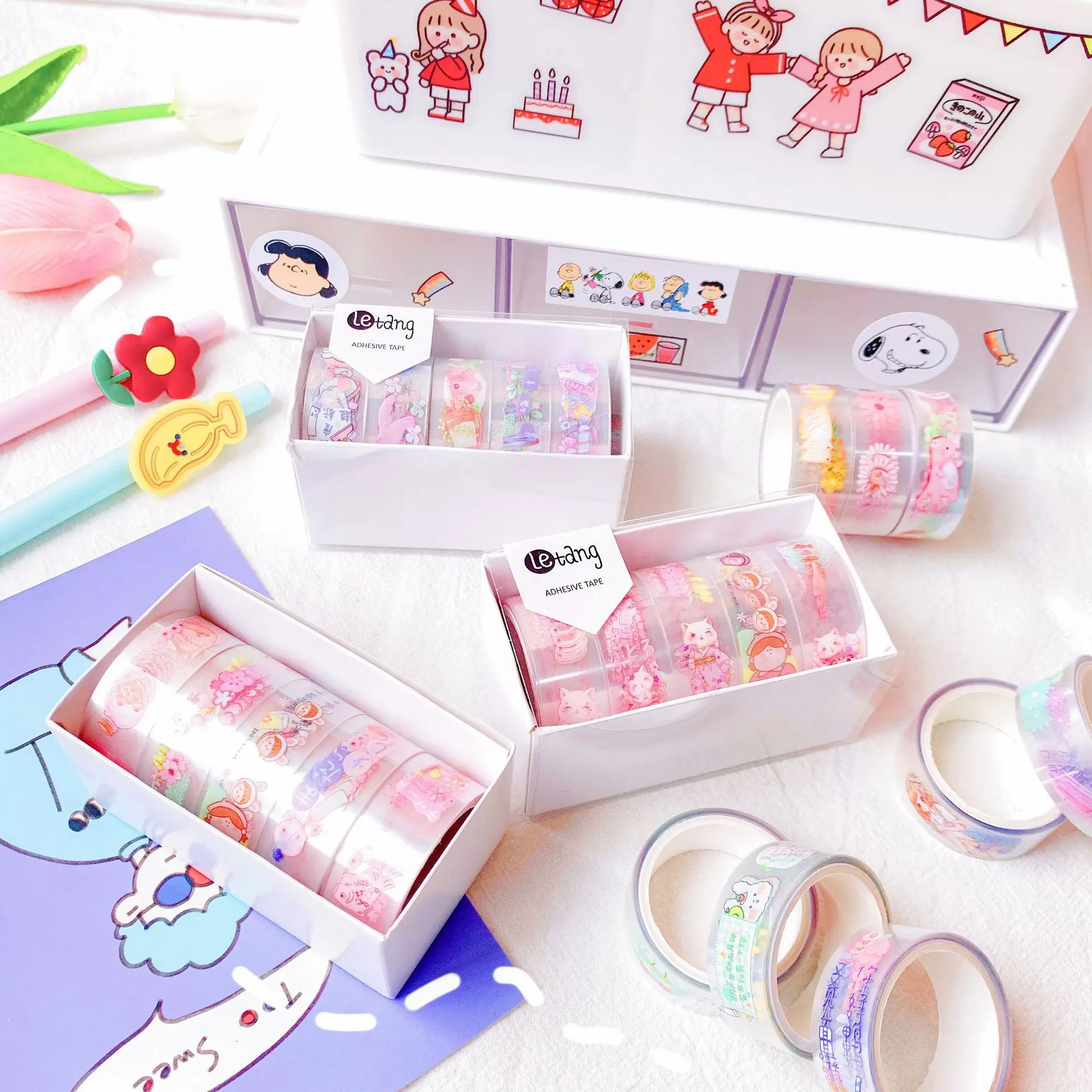 Cute Kawaii Adorable Cat Adhesive Paper Washi Tape Masking Tape