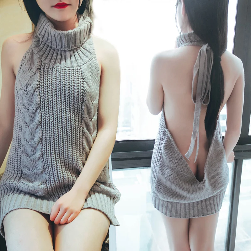 sexy backless sweater