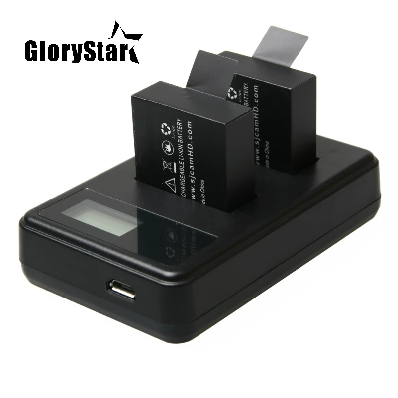 For SJ4000 battery charger USB LCD Dual charger bateria sj7000 sj5000 sj6000 sj4000 SJ M10 for SJCAM sj4000 sj5000 Sport camera