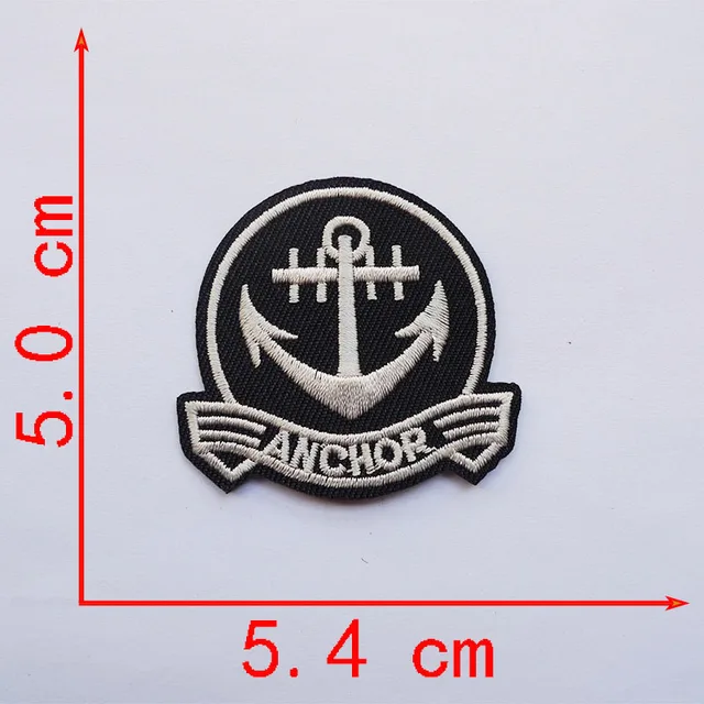 5Pcs Black embroidery patch circular square anchor sport pattern iron on  patches for clothes applique DIY badges decorative - AliExpress