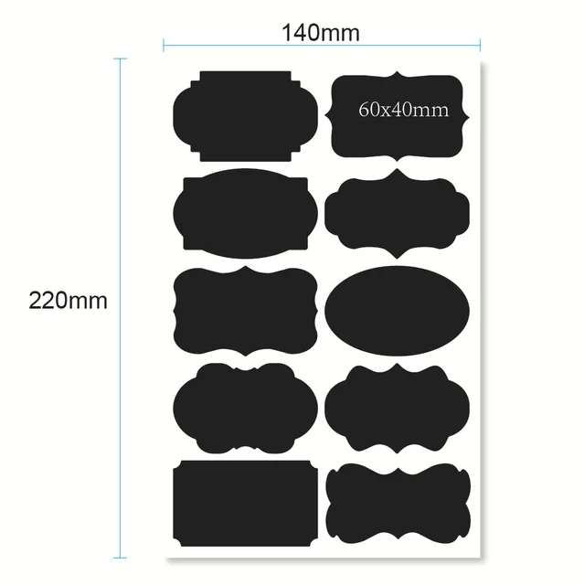 120pcs Waterproof Chalkboard Sticker With A White Chalk Pen, Suitable For  Kitchen And Other Areas In Home