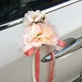 custom made New Creative Wedding Car Decoration Flower Door Handles Rearview Mirror Decorate Artificial Flower Accessories preview-4