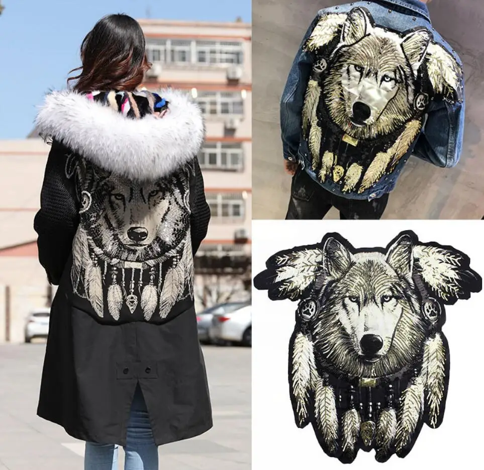 Large cartoon wolf head cloth cloth 