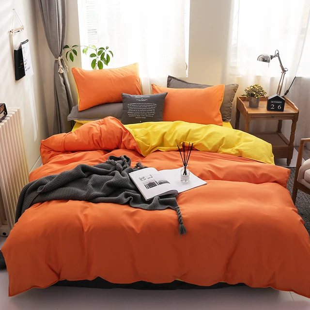 modern orange duvet cover