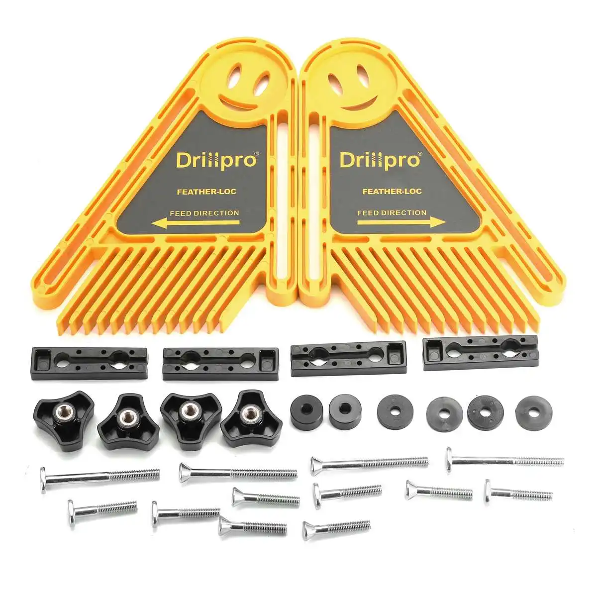Drillpro 2pcs Multi-purpose Double Feather Board Set for Router Table Saws Miter Gauge Slot