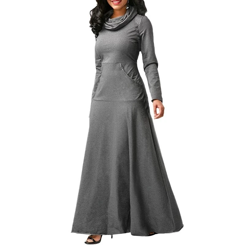 High Collar Dress Tall Women Floor 