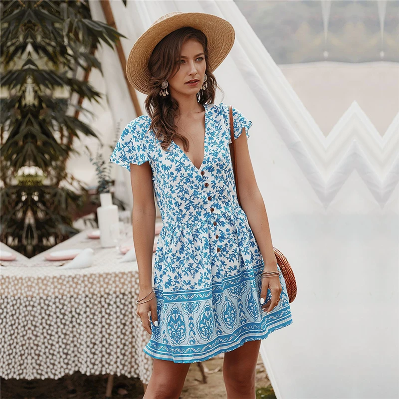 boho short summer dresses