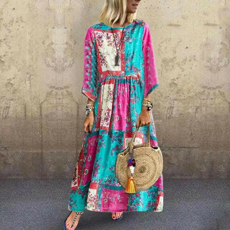 Womens Maxi Dress Long Sleeve 