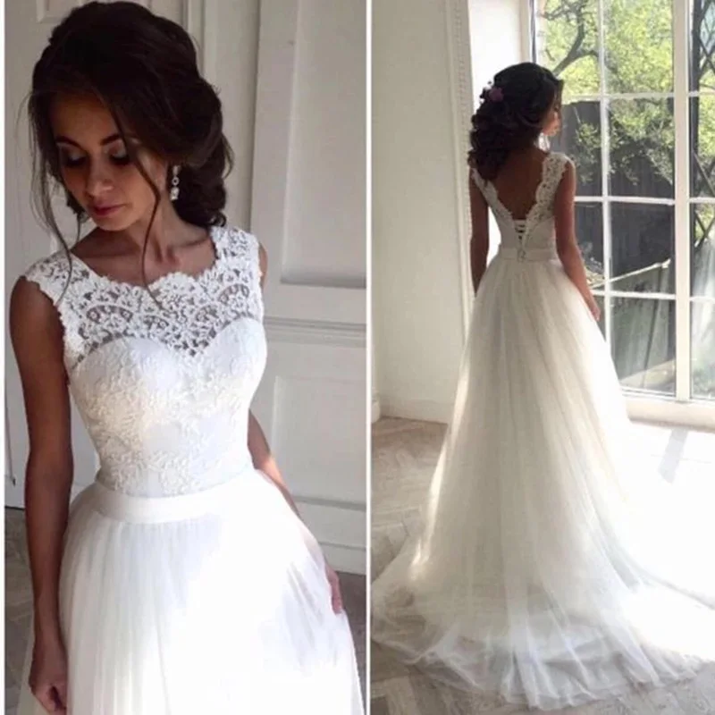 Wedding Dresses Lace Appliques Vestidos 