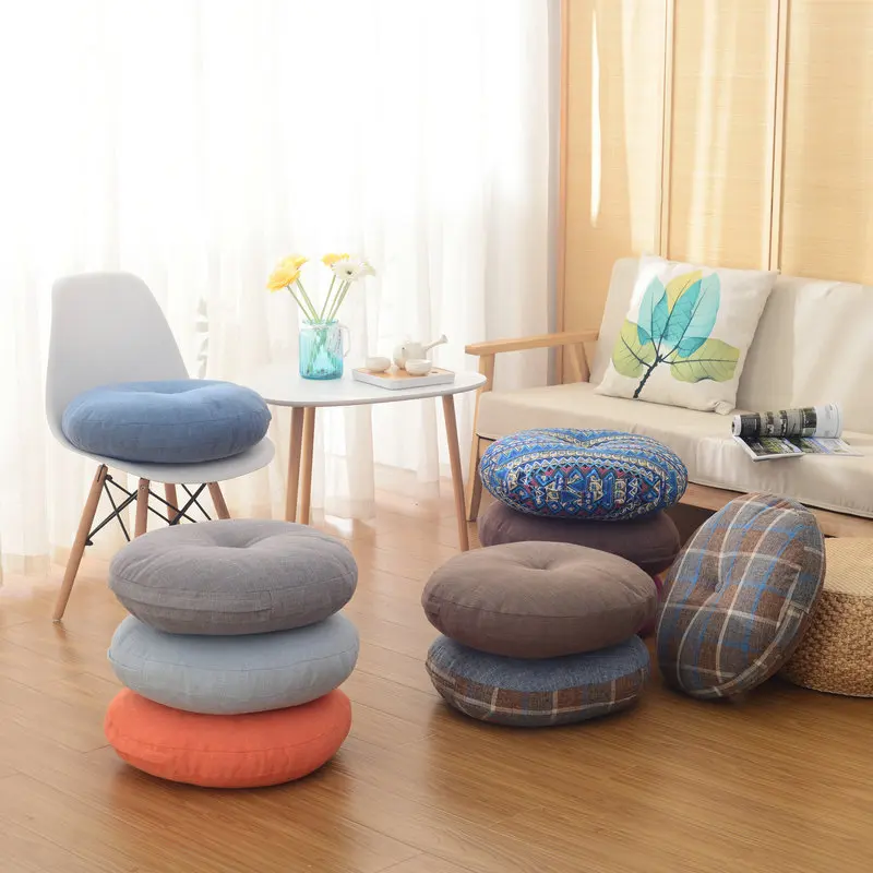 round chair with pillow