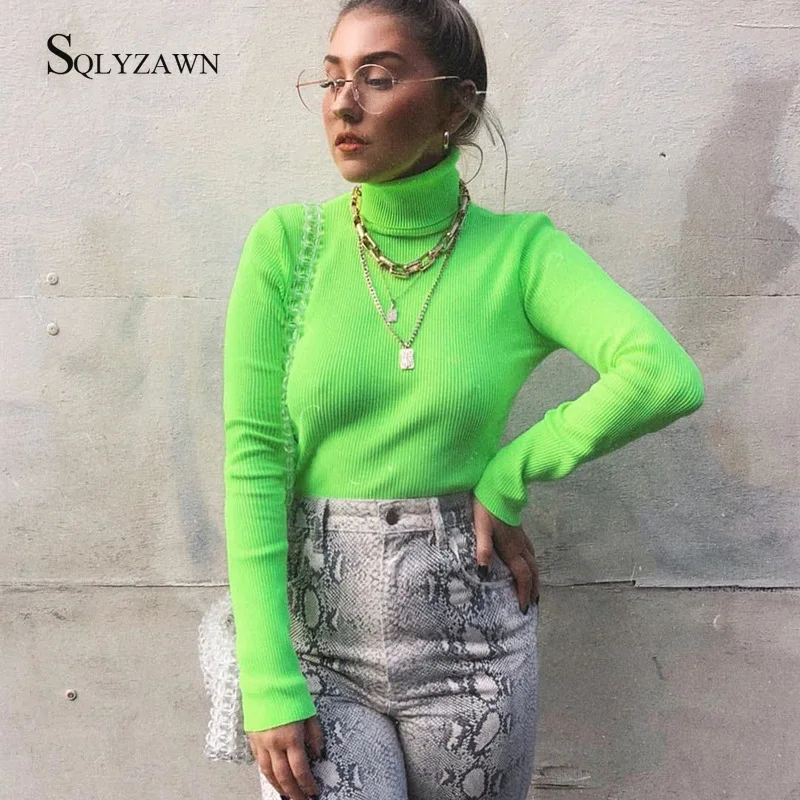 Turtleneck Knitted Long Sleeve Sweater 