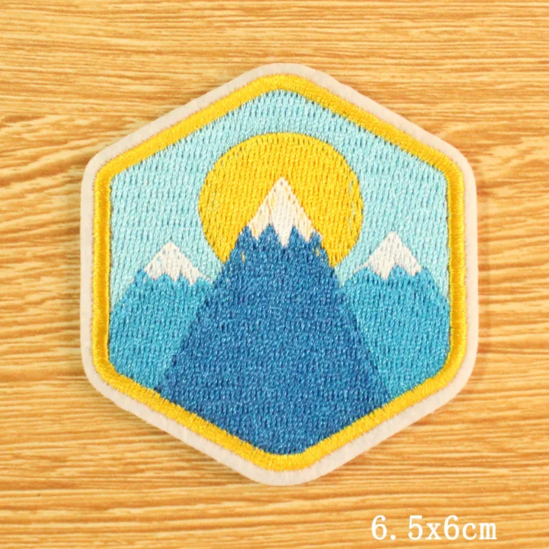Mountain Camping Embroidered Patches for Clothing Thermoadhesive Patches  Adventure Travel Badges Sewing Applique for Clothes