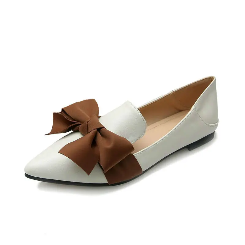 Bow Loafers Women Casual Flats Shoes 