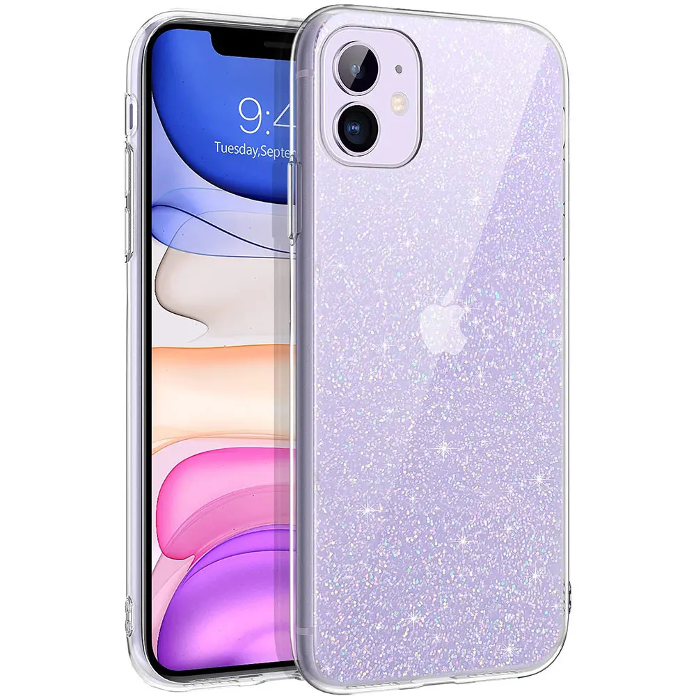 Cumpără Huse Pentru Telefon Slim Crystal Clear Glitter Soft Case For Iphone 11 Pro Max 12 Mini X Xs Xr 8 Plus 7 6 6s Se Luxury Phone Cover Accessories