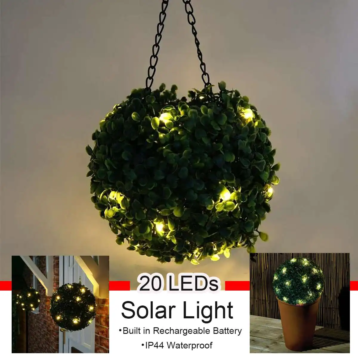 hanging topiary balls with solar lights