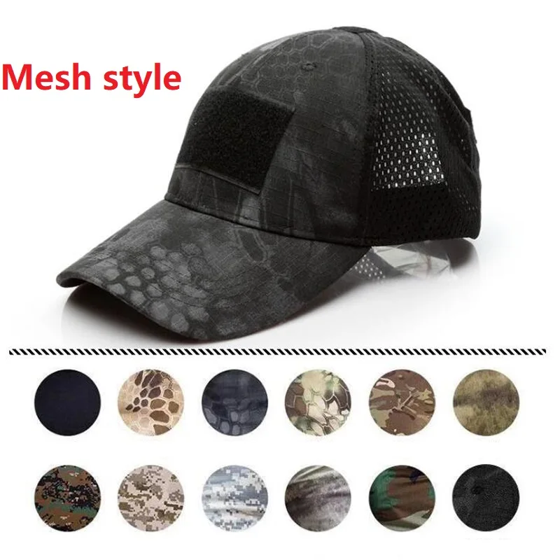 Outdoor Kryptek Black Multicam Hat Special Force Camo Mesh Cap Airsoft Hat for Men Tactical Contractor Baseball Caps Hat-animated-img