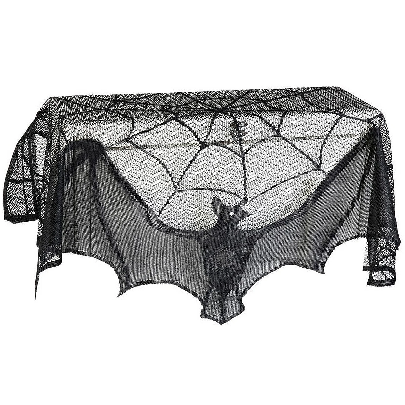 Halloween Tablecloth Table Runner Table Flag Decoration Lace Knitted Spider Web Fireplace Mantle Home Kitchen Party Supply