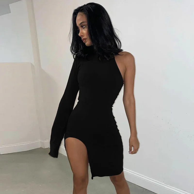 one-shoulder Women's Dress long sleeve 