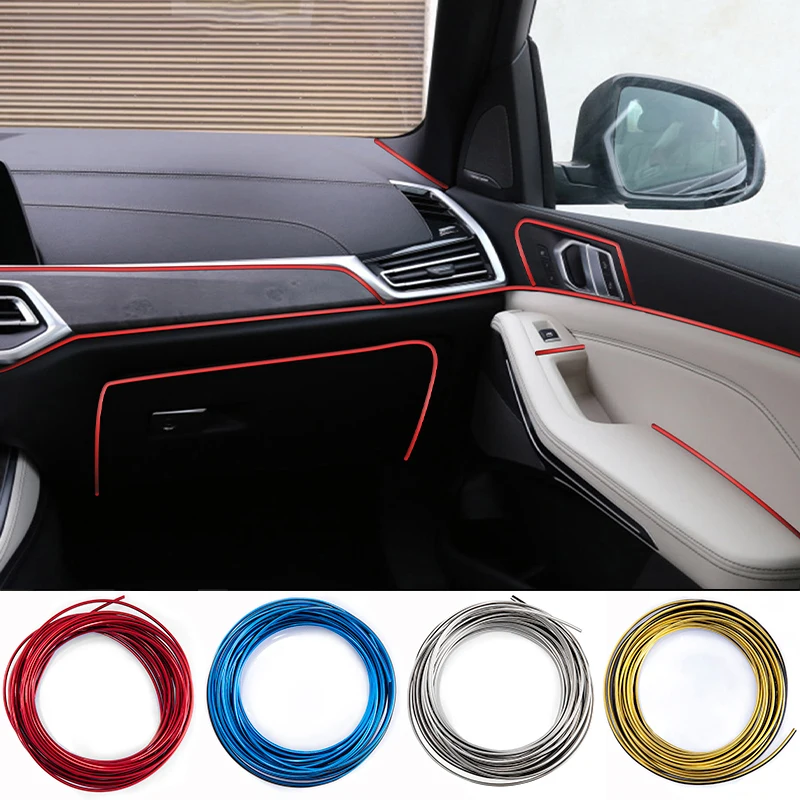 5M Car Interior Trim Strips For Peugeot 107 206 207 208 307 308 407 408 508 Car Central Control Decoration Styling Accessories-animated-img