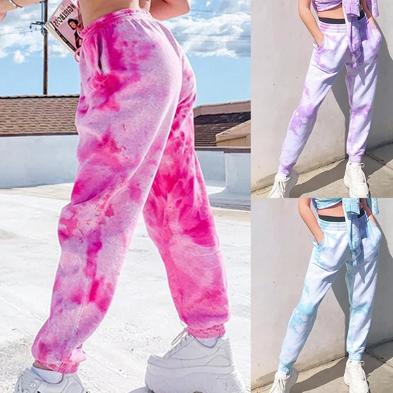 2020 Tie Dye Sweatpants Women Elastic 
