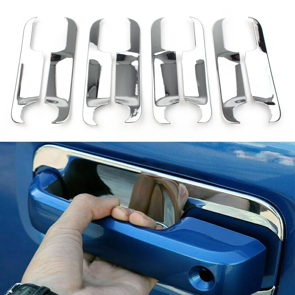 Car Exterior Door Handle Bowl Cover Trim 8Pcs For Ford F150 2015 2016 2017 2018 2019 Chrome ABS Decorate Accessories-animated-img