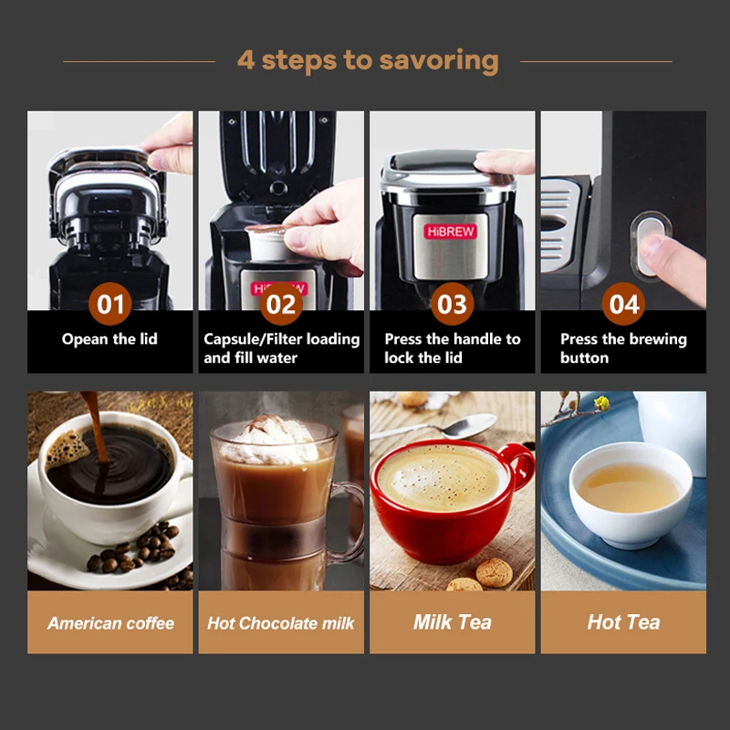 HiBREW filter Coffee Machine Single 