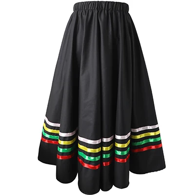 Spring Women dance Skirt Long Pleated 
