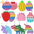 New push it keychain fidget Pendant toys simple dimple pineapple unicorn mini simpl dimmer figet Antistress Toy Kids Last game preview-1