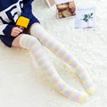 Soft Coral Fleece Knee Socks Winter Warm Girl Women Cute Cartoon Animal Stockings Striped Cozy Thigh High Christmas preview-1