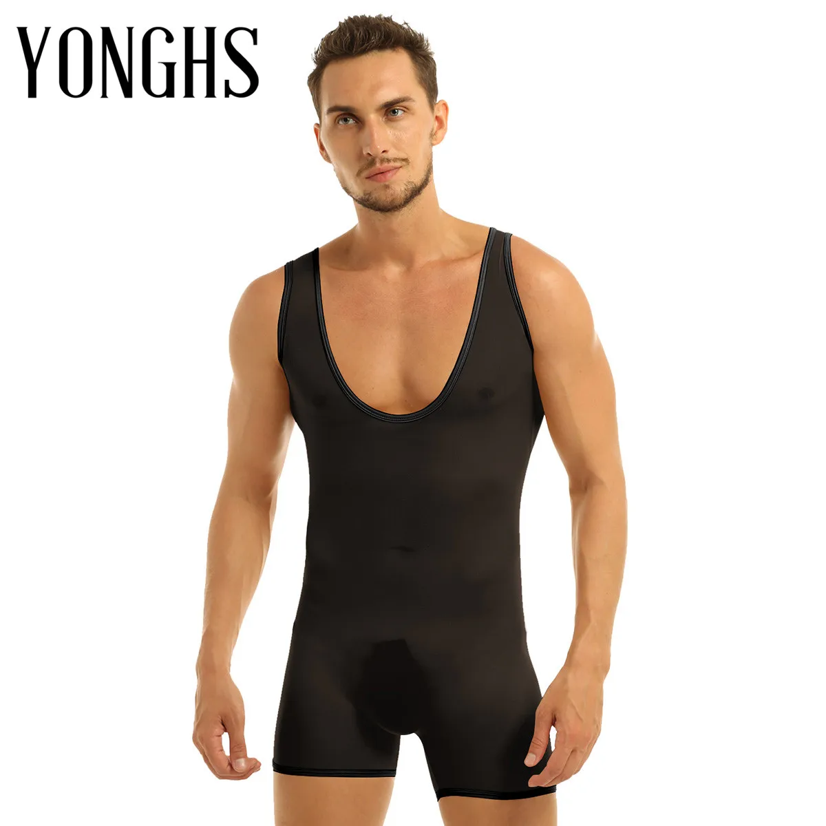 Купить Экзотическая одежда | Mens Lingerie Sex Bodysuit Underwear Stretch  Mesh See Through Sheer Sleeveless Scoop Neck Jockstrap Bodysuit Jumpsuits  Underwear