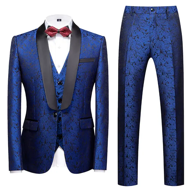 royal blue and silver suit