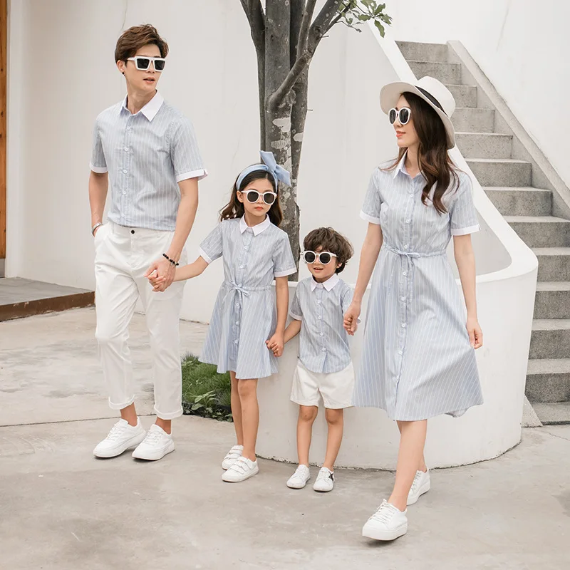 Mother Daughter Shirt Dresses Striped 