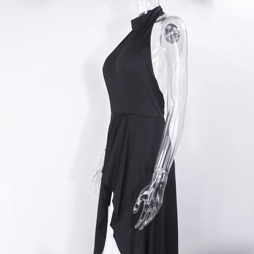 Long Dress Summer Elegant Black Ruched 