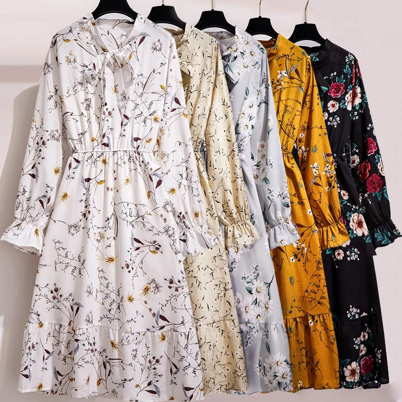 קנו שמלות | Women Floral Chiffon Dress 