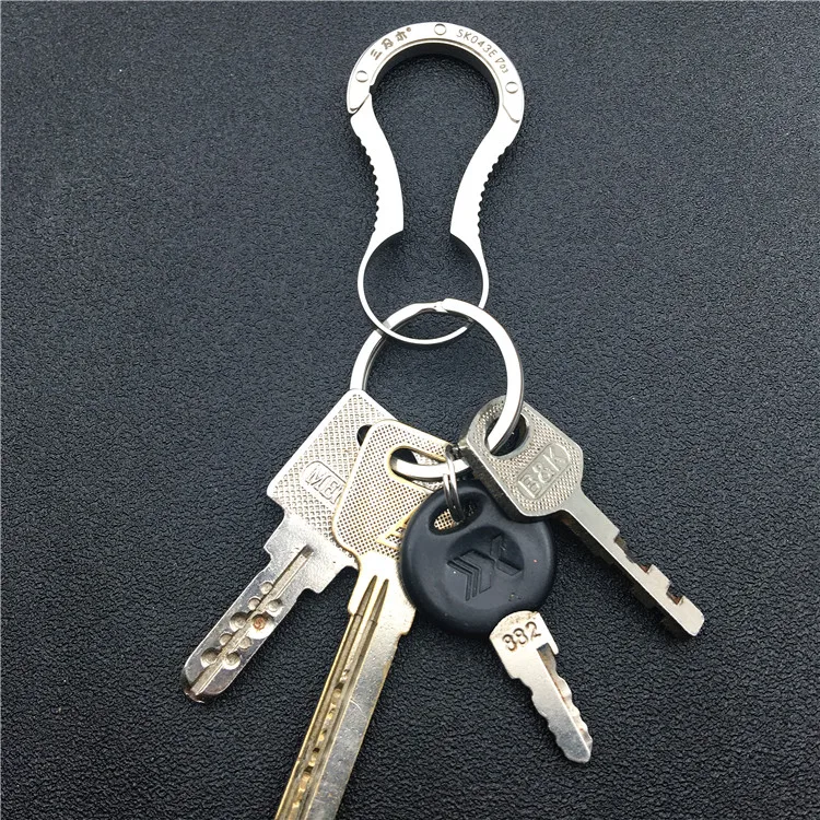 Real Pure Titanium Key Ring TC4 Super Lightweight Hanging Buckle Key Rings  Holder Toasted Blue Titanium Keychain Creative Gift