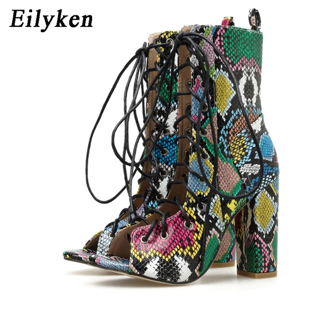 snake print women boots