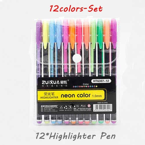 12-48 PCS Colored Gel Pens Set Kawaii pen Manga Scrapbook Journaling  Ballpoint 1.0 mm Stationery