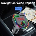 2021 Ambient Light Bluetooth 5.0 FM Transmitter Car MP3 Player Wireless Handsfree Audio Receiver USB Fast Charge TF U Disk play preview-6