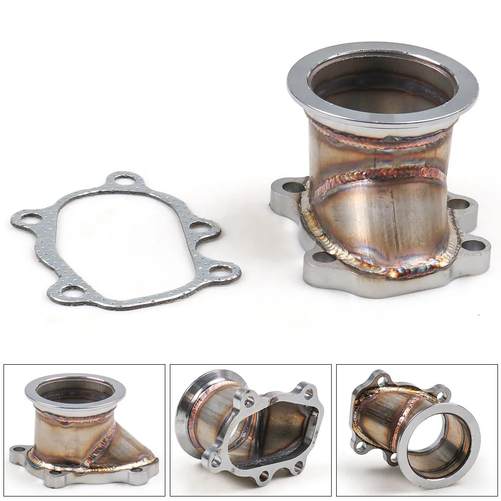 Turbo Down Pipe Adapter 63mm V-band Clamp Flange For T25 T28 GT25 GT28 To 2.5"  TT102142-animated-img