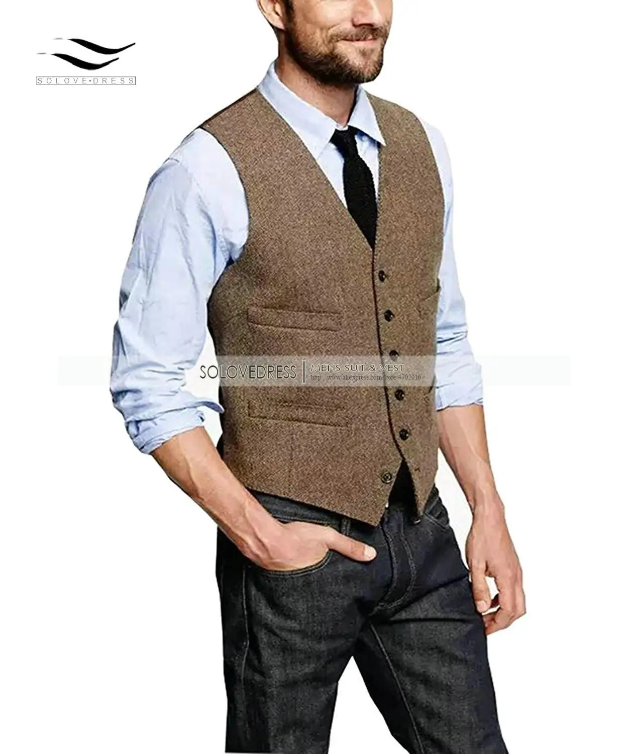 tan mens suit vest