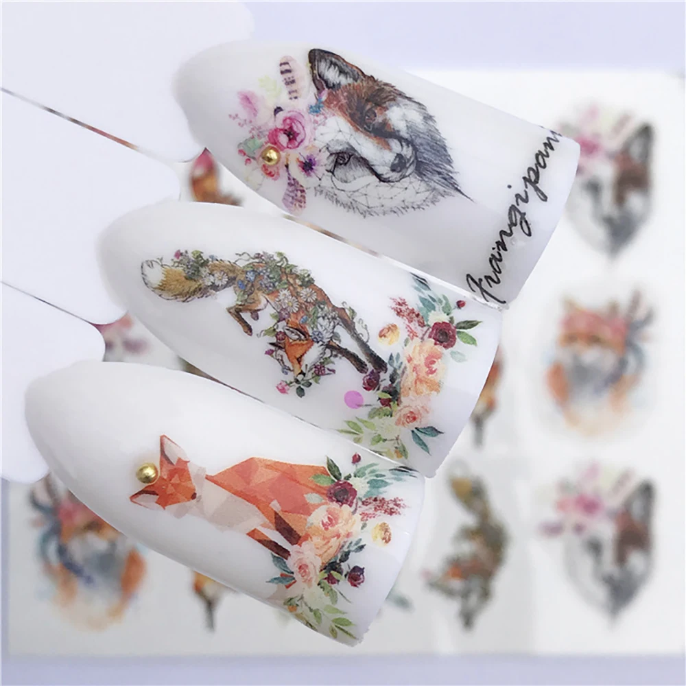 Nail Sticker Wolf Stickers Sliders For Nails Summer Full Nail Design Decorations Water Decals Animal Transfer Children's Slider preview-7