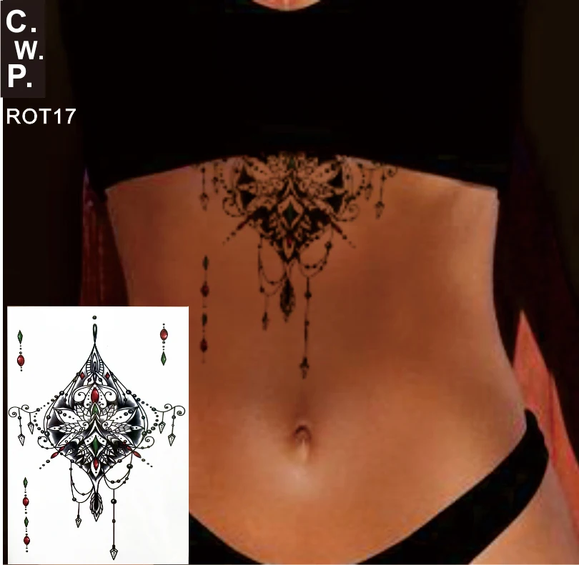 Waterproof Temporary Tattoo Stickers Chest Henna Mandala Flash Tattoos Body  Art | eBay