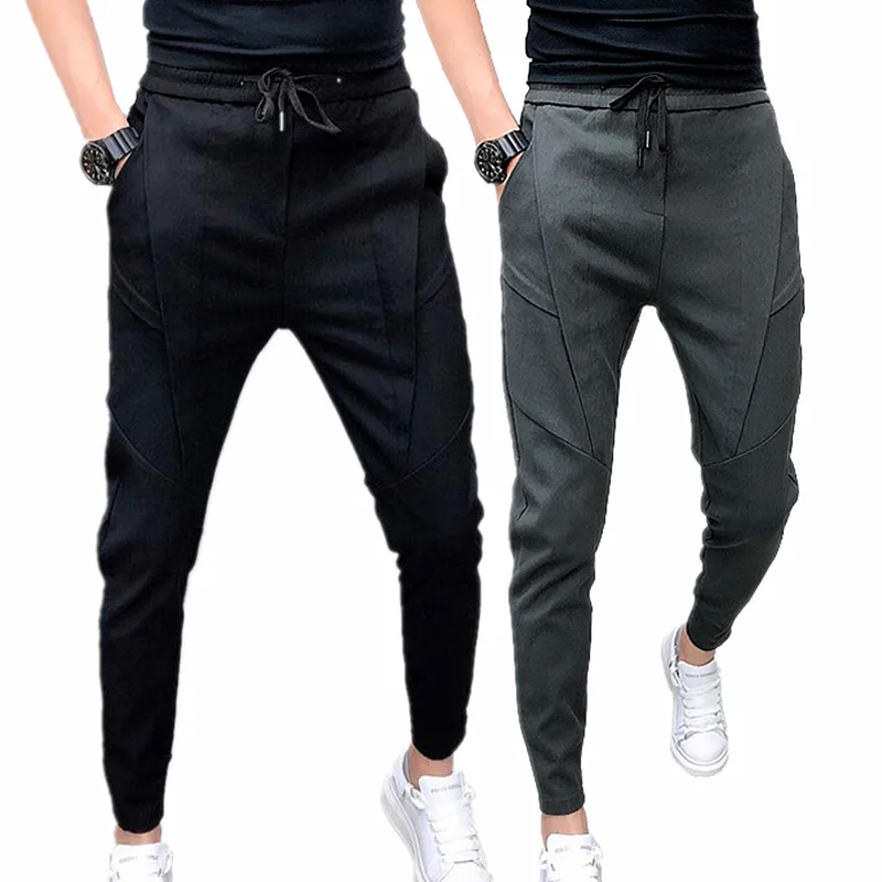 Fashion Mens Casual Pants Black Blue 