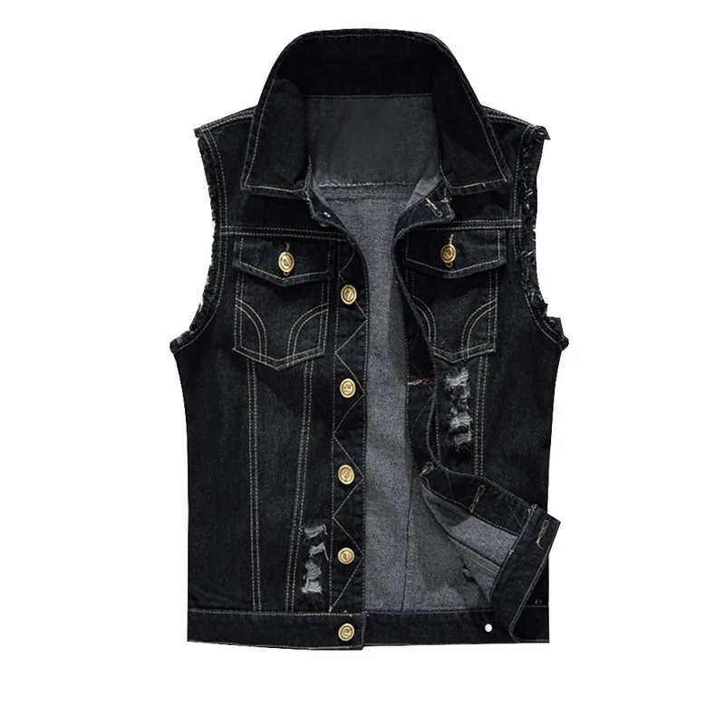 MONERFFI Cotton Jeans Sleeveless Jacket 