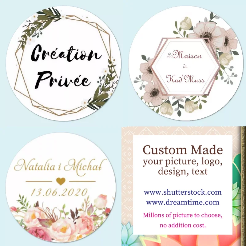 100 Pieces. Customized Wedding Stickers, Invitations Seals, Favors