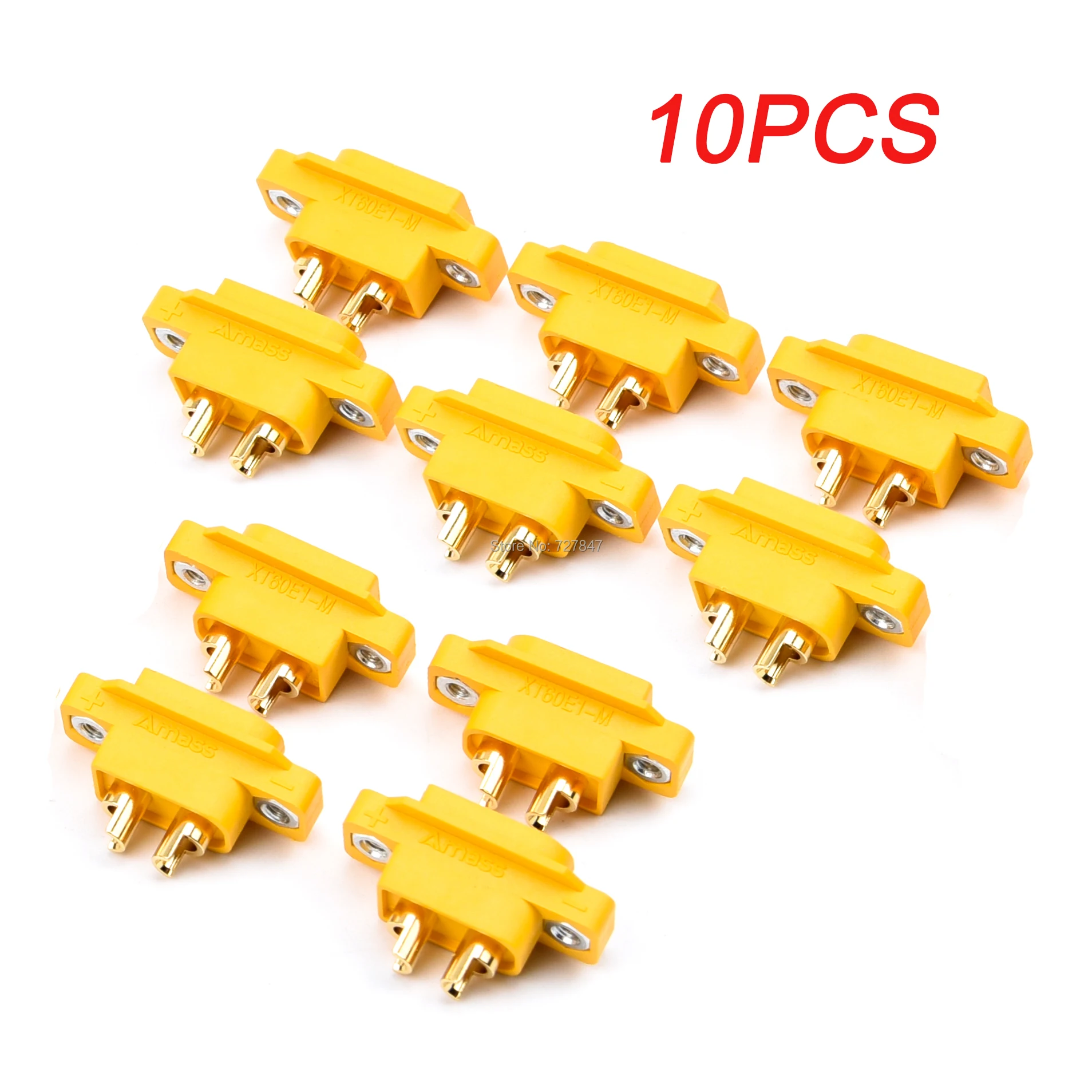 Amass 10 Pcs XT60E1-M Mountable XT60 Male Plug Connector with Screw for RC  Models Multicopter … …