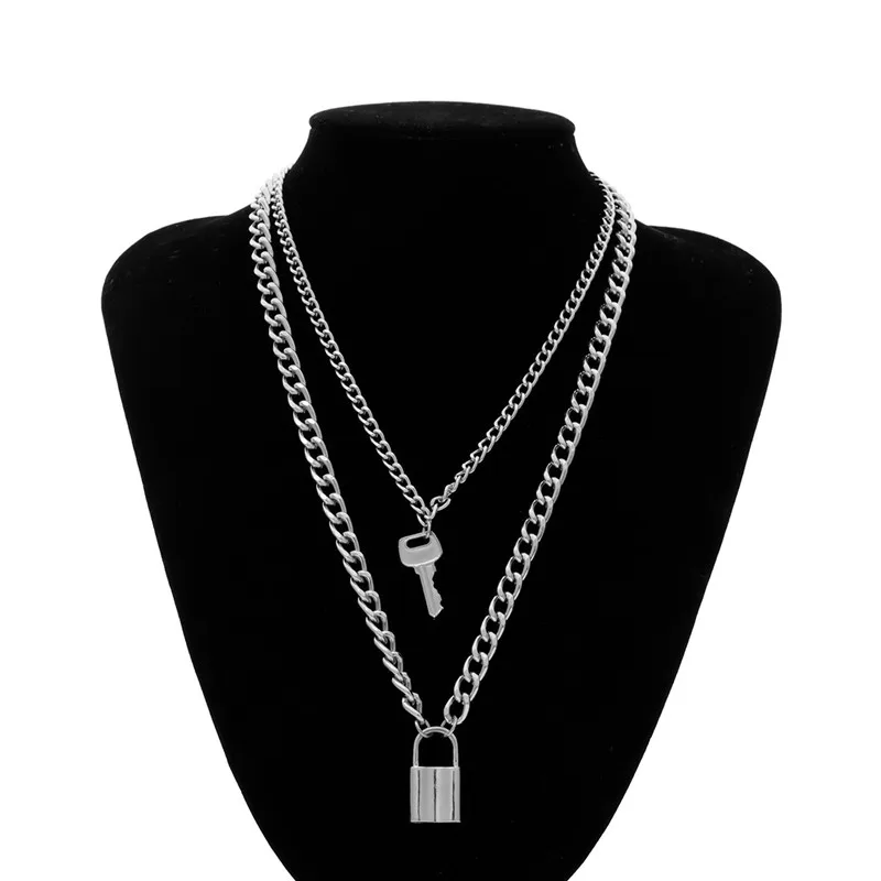 Punk Retro Metal Key Lock Pendant 