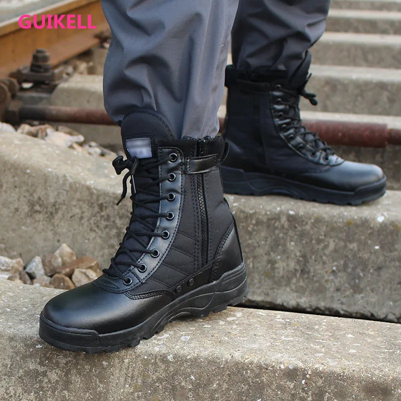 mens short black boots