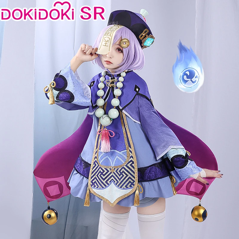 IN STOCK Qiqi Cosplay Game Genshin Impact Cosplay Costume DokiDoki-SR Qiqi Cosplay Costume Metal Vision-animated-img